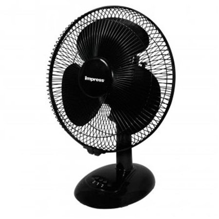 TOTALTOOLS 12 in. 3 Speed Oscillating Table Fan; Black TO310870
